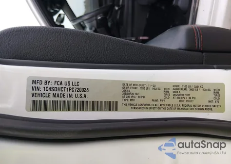 2023 Dodge Durango R/T Rwd from USA, damaged, VIN 1C4SDHCT1PC720028